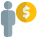 Earning money in dollar in money currency icon