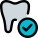Dental procedure of a dentistry with a checklist approved icon