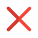 Close cross symbol for discontinued and invalid icon