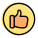 Like or thumbs up gesture isolated on a white background icon