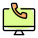 Internet telephone service connected with the phone receiver icon