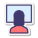 Donna al computer icon