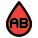 Donating the AB group blood to the patients icon