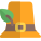 Thanksgiving day concept with pilgrim hat and leaf icon