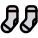 Socks are cleaned and washed in a washing machine icon