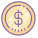 Dólar estadounidense en círculo icon