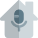 Smart home connected with voice assistance with mic Logotype icon