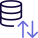 Server file transfer uplink and downloadlink arrows isolated on a white background icon