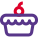 Pie with cherry on top of the cake icon