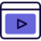 Online streaming media player on a web browser icon