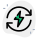 Regenerative electrical energy with bolt and recycle logotype icon