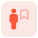 Bookmarking sign employee work at office layout icon