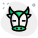 Cow with long horns and eyes closed icon