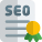 Seo certificate in concern of excellence and achievement icon