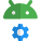 Internal Android operating system settings with cogwheel logotype icon