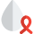 Blood cancer patient with ribbon logotype layout icon
