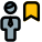 Bookmark sign businessman work at office layout icon