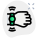 Modern digital smartwatch with signal module sensors icon