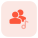 Music shared on a web messenger by group of users icon