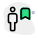 Bookmarking sign employee work at office layout icon