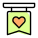 Heart shape on a tablet representing peace and love icon