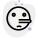 Man face with minimal expression emoticon shared in instant messenger icon