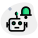 Robotic Technology with notification Bell logotype isolated on a white background icon