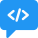 Chat and discussion over software programming language icon