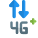 Fourth generation network plus and internet connectivity logotype icon