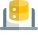 Database server accessed on a laptop computer icon