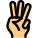 Three fingers hand gesture with front of the hand icon