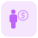 Earning money in dollar in money currency icon