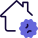 Home Infected with a Corona virus isolated on a white background icon