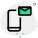 Mobile with email notification and envelope logotype icon