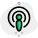 Podcasts player logotype, where they can discover and listen to the world's podcasts. icon