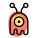 Extrateresstial creepy creature with single eye and feelers icon