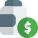 Expensive multivitamins capsule bottle isolated on a white background icon
