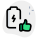 Battery life cycle with positive thumbs up feedback icon