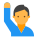 手を上げている男性のアイコン icon