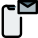 Email and message notification on smartphone with envelope icon