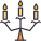 Drei helle Kerzen Kronleuchter icon