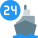 Round the clock ship cargo delivery service icon