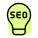Seo ideas and innovation with lighting bulb isolated on a white background icon