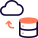 Complete database on cloud server online layout icon