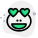 Happy romantic grinning frog with heart eyes icon