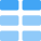 Horizontal block grid in tiles template layout icon