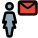 Mail send to businesswoman from company server icon