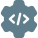 Setting cogwheel logotype for language programming software icon