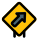 Up right way traffic sign board layout icon