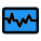 Ecg diagnosis with the wave diagram on a monitor icon